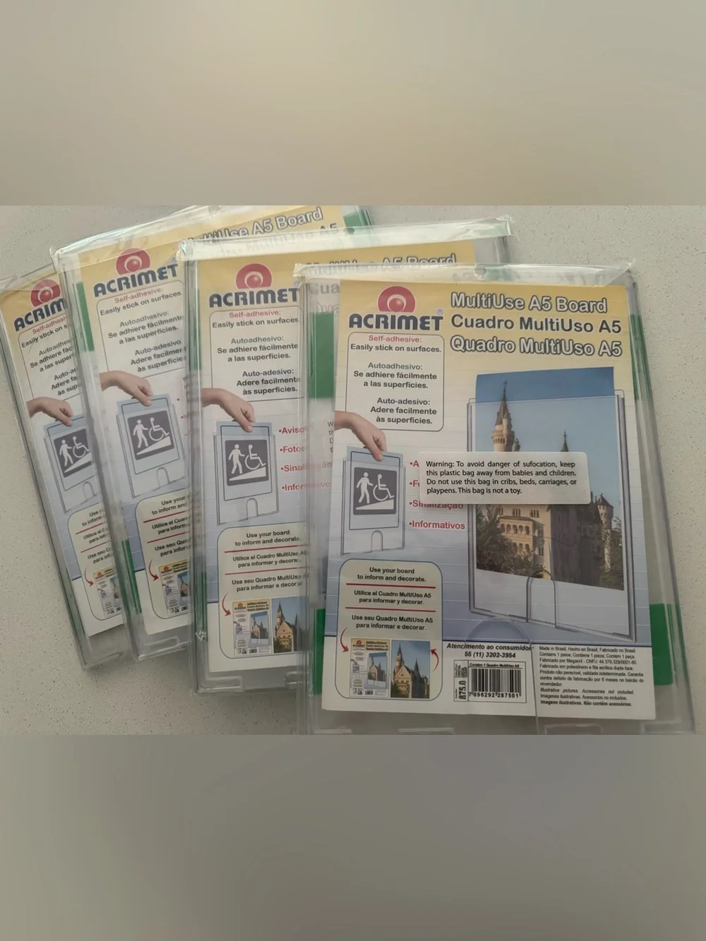 MultiUse A5 Board - Clear - Acrylic - Self-Adhesive - Insert Boards - Any use